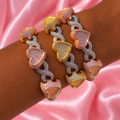 Iced Heart Link Bracelet