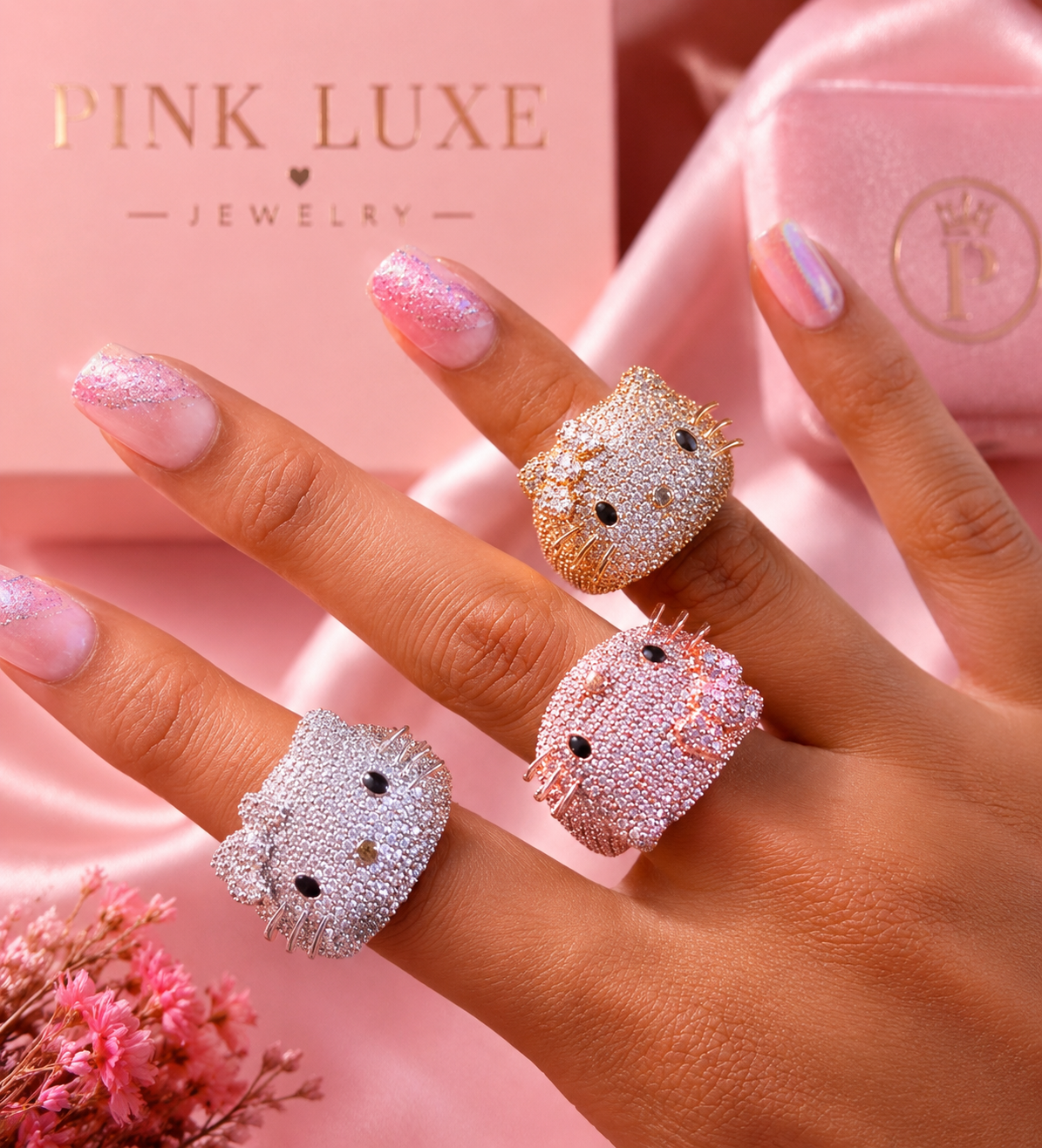 Iced Kitty Ring